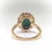 Antique Turquoise Diamond Ring Art Nouveau Old European Cut Vintage Halo Unique Engagement Ring 14k Gold