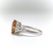 Vintage Citrine Diamond Ring Art Deco 1.78 ct t.w. Oval Citrine Three Stone Cocktail Birthstone Ring 14k White Gold 