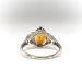 Vintage Citrine Diamond Ring Art Deco 1.78 ct t.w. Oval Citrine Three Stone Cocktail Birthstone Ring 14k White Gold 