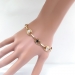 Art Deco Moonstone Garnet Rose Yellow Gold Bracelet Circa 1930s' 3.54ct t.w. 14k Fits 7.25in wrist