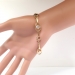 Art Deco Moonstone Garnet Rose Yellow Gold Bracelet Circa 1930s' 3.54ct t.w. 14k Fits 7.25in wrist