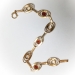 Art Deco Moonstone Garnet Rose Yellow Gold Bracelet Circa 1930s' 3.54ct t.w. 14k Fits 7.25in wrist