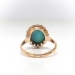 Antique Turquoise and Old European Diamond Halo Ring 14K