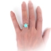 Antique Turquoise and Old European Diamond Halo Ring 14K