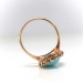 Antique Turquoise and Old European Diamond Halo Ring 14K