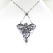 Antique Diamond Trefoil Necklace Silver over 14k Yellow Gold