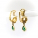 Antique Emerald Pear Drop Floral Earrings with Diamonds 18K Yellow Gold