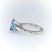 Estate Blue Topaz Platinum & Diamond Baguette Ring