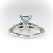 Estate Blue Topaz Platinum & Diamond Baguette Ring