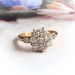 Antique Diamond Daisy Ring in 14K and Platinum