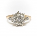 Antique Diamond Daisy Ring in 14K and Platinum