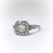 Vintage 1940Ã¢Â€Â™s .68ct t.w. Square Step Carre Cut Diamond Halo Engagement Wedding Ring Platinum