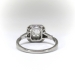 Vintage 1940Ã¢Â€Â™s .68ct t.w. Square Step Carre Cut Diamond Halo Engagement Wedding Ring Platinum