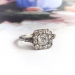 Vintage 1940Ã¢Â€Â™s .68ct t.w. Square Step Carre Cut Diamond Halo Engagement Wedding Ring Platinum