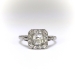 Vintage 1940Ã¢Â€Â™s .68ct t.w. Square Step Carre Cut Diamond Halo Engagement Wedding Ring Platinum