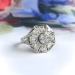 Art Deco Old European Cut 11 Diamond Platinum Octagon Ring