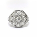 Art Deco Old European Cut 11 Diamond Platinum Octagon Ring