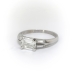 Vintage 1940's East West .94ct t.w. Emerald Cut Diamond and Baguette Accented Engagement Ring Platinum