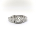 Art Deco 9 Diamond Engagement Ring Platinum