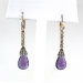 Antique 8.46ct t.w. Briolette Amethyst and Old Cut Diamond Art Nouveau Drop Earrings 14K and Silver