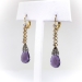 Antique 8.46ct t.w. Briolette Amethyst and Old Cut Diamond Art Nouveau Drop Earrings 14K and Silver