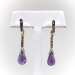 Antique 8.46ct t.w. Briolette Amethyst and Old Cut Diamond Art Nouveau Drop Earrings 14K and Silver