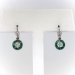 Estate Art Deco Style Diamond And Emerald Halo Earrings 18K Platinum