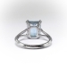 Estate Emerald Cut 5.71ct. Aquamarine Solitaire Cocktail Ring 14K White Gold