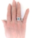 Estate Emerald Cut 5.71ct. Aquamarine Solitaire Cocktail Ring 14K White Gold