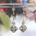 Art Deco Diamond and Synthetic Sapphire Drop Earrings Platinum Over 18K Yellow Gold