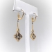 Art Deco Diamond and Synthetic Sapphire Drop Earrings Platinum Over 18K Yellow Gold