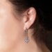 Art Deco Diamond and Synthetic Sapphire Drop Earrings Platinum Over 18K Yellow Gold