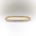 Cushion Shaped 1.90ct tw. Baguette Diamond Baguette Bangle Bracelet 18K Size 6.75 Inch Wrist