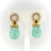 Estate 40.69ct t.w. Carved Emerald Diamond Pineapple Statement Earrings 18K 14k Yellow Gold