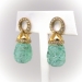 Estate 40.69ct t.w. Carved Emerald Diamond Pineapple Statement Earrings 18K 14k Yellow Gold