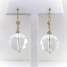 Estate Crystal Globe Wire Earrings With Diamonds 22K Yellow Gold