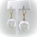 Estate Crystal Globe Wire Earrings With Diamonds 22K Yellow Gold