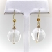 Estate Crystal Globe Wire Earrings With Diamonds 22K Yellow Gold