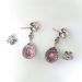 Estate Pink Pear Shape Tourmaline and Diamond Drop Earrings 18K White Gold