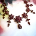 Antique Rose Cut Bohemian Garnet Choker Necklace 14.5 Inches