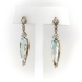 Estate Elongated Pear Cut Aquamarine and Diamond Drop Earrings 9K