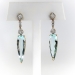 Estate Elongated Pear Cut Aquamarine and Diamond Drop Earrings 9K