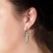 Estate Elongated Pear Cut Aquamarine and Diamond Drop Earrings 9K