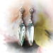 Estate Elongated Pear Cut Aquamarine and Diamond Drop Earrings 9K