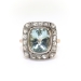 Antique Edwardian 3.85ctw Aquamarine and Diamond Ring 14K Platinum