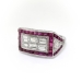 Art Deco 3ct t.w. Baguette Diamond & Natural French Cut Ruby Cocktail Statement Ring Platinum