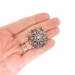 Antique Victorian Diamond Snowflake Pendant Brooch Silver Over 14K