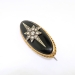 Victorian Rose Cut Diamond Onyx Hidden Mourning Locket Brooch 14K