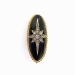 Victorian Rose Cut Diamond Onyx Hidden Mourning Locket Brooch 14K