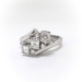 Vintage 1950's CarrÃƒÂ© Cut Diamond Retro Cocktail Anniversary Ring Platinum